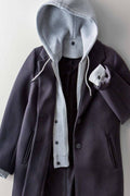 Scuba Fabric Coat – Relaxed Fit with Removable Hoodie
