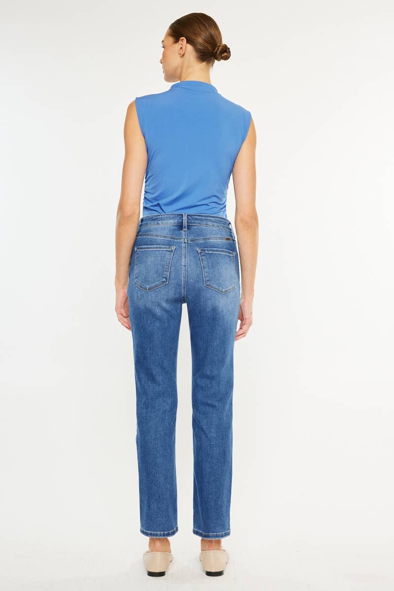 Kan Can High Rise Slim Straight Jeans