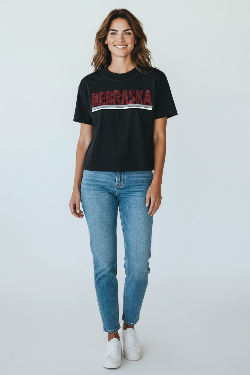 Nebraska Retro Boxy Tee
