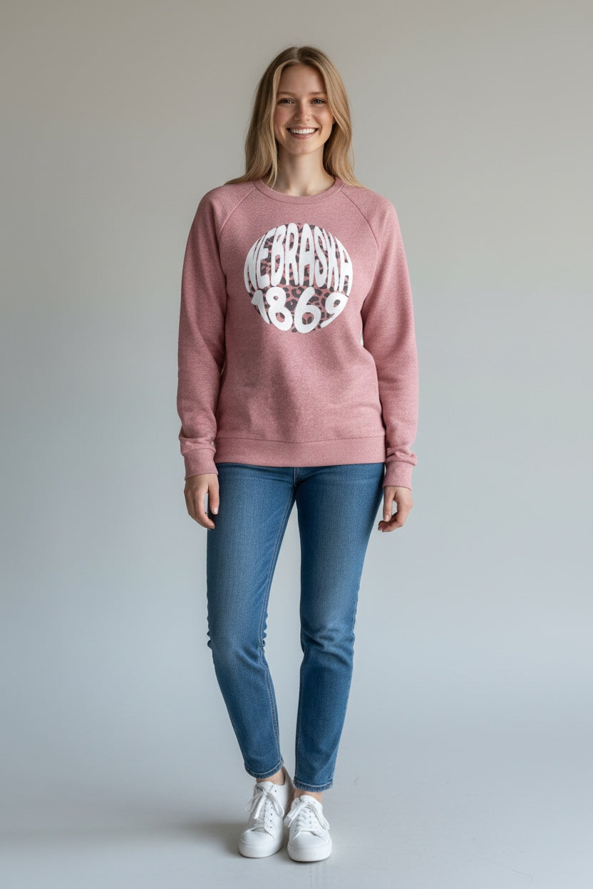 Nebraska Tri-Blend Crew Neck Sweatshirt