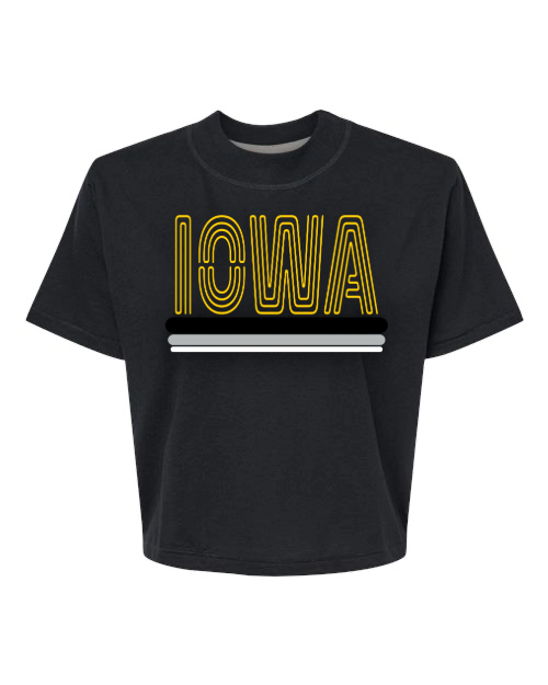 Iowa Retro Boxy Crop Tee
