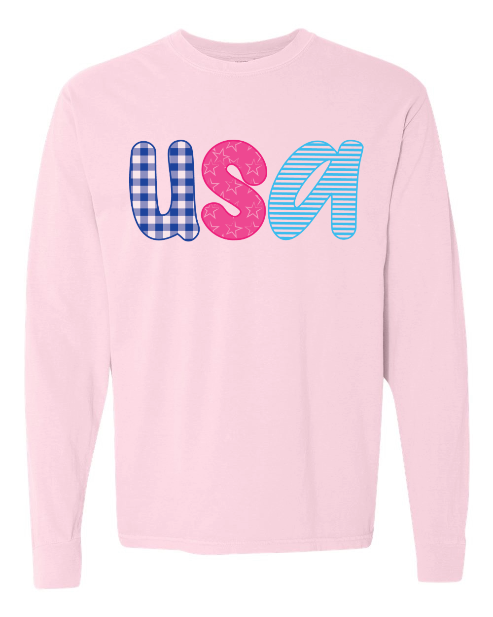 USA Long Sleeve Garment Dyed Tee