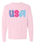 USA Long Sleeve Garment Dyed Tee