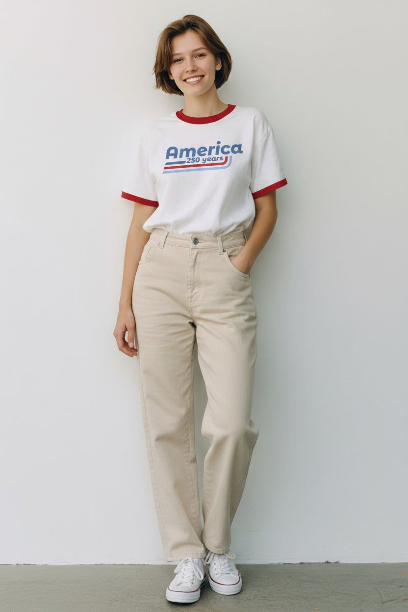 America 250 Ringer Short Sleeve Tee