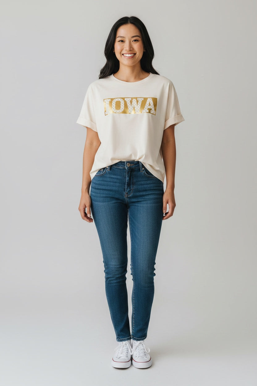 Iowa Vintage Wash Metallic Tee