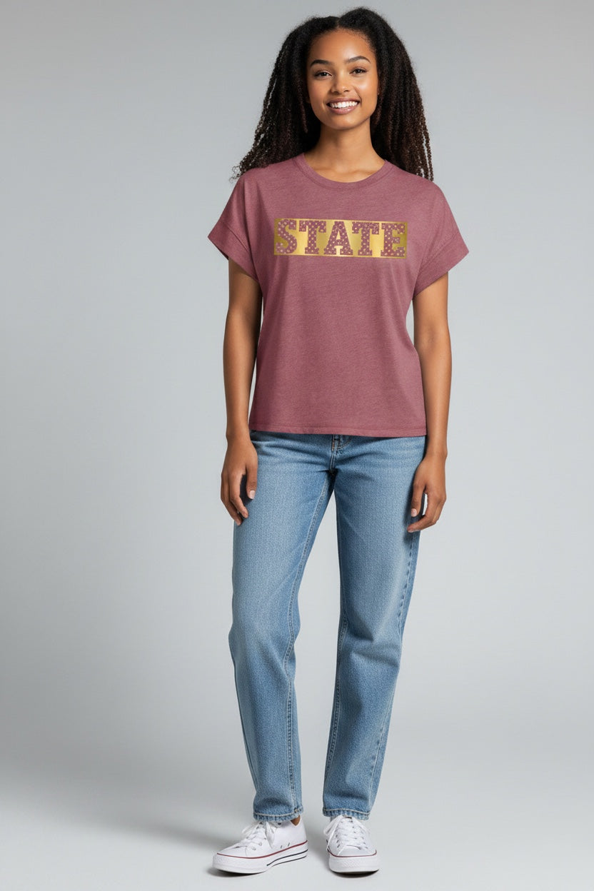 Iowa State Vintage Wash Metallic Tee