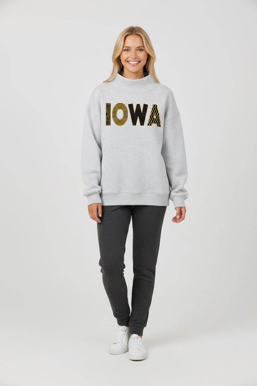 Iowa Mock Neck Sweatshirt