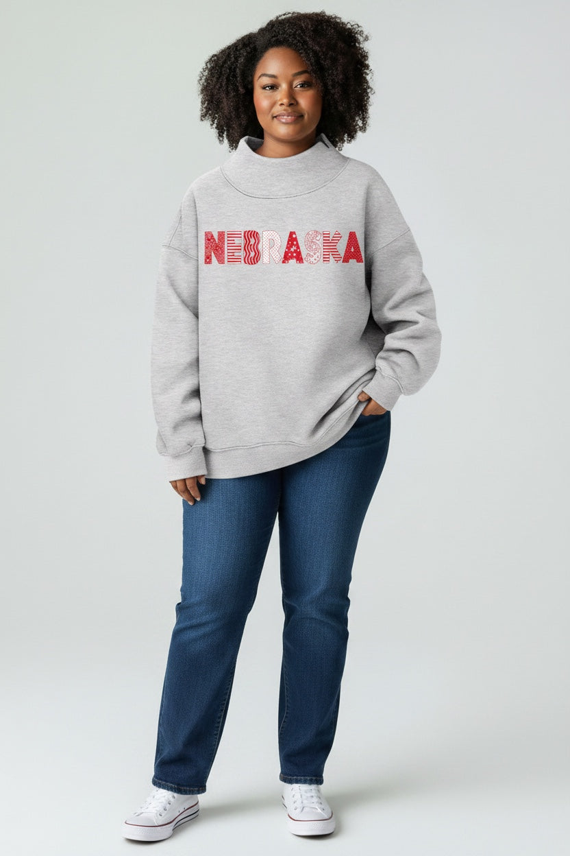 Nebraska Mock Neck Sweatshirt