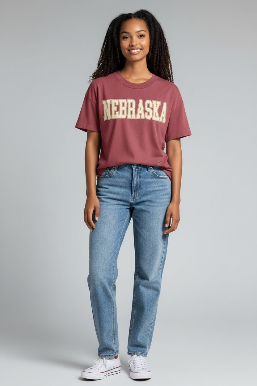 Nebraska High-Low Short Sleeved Tee