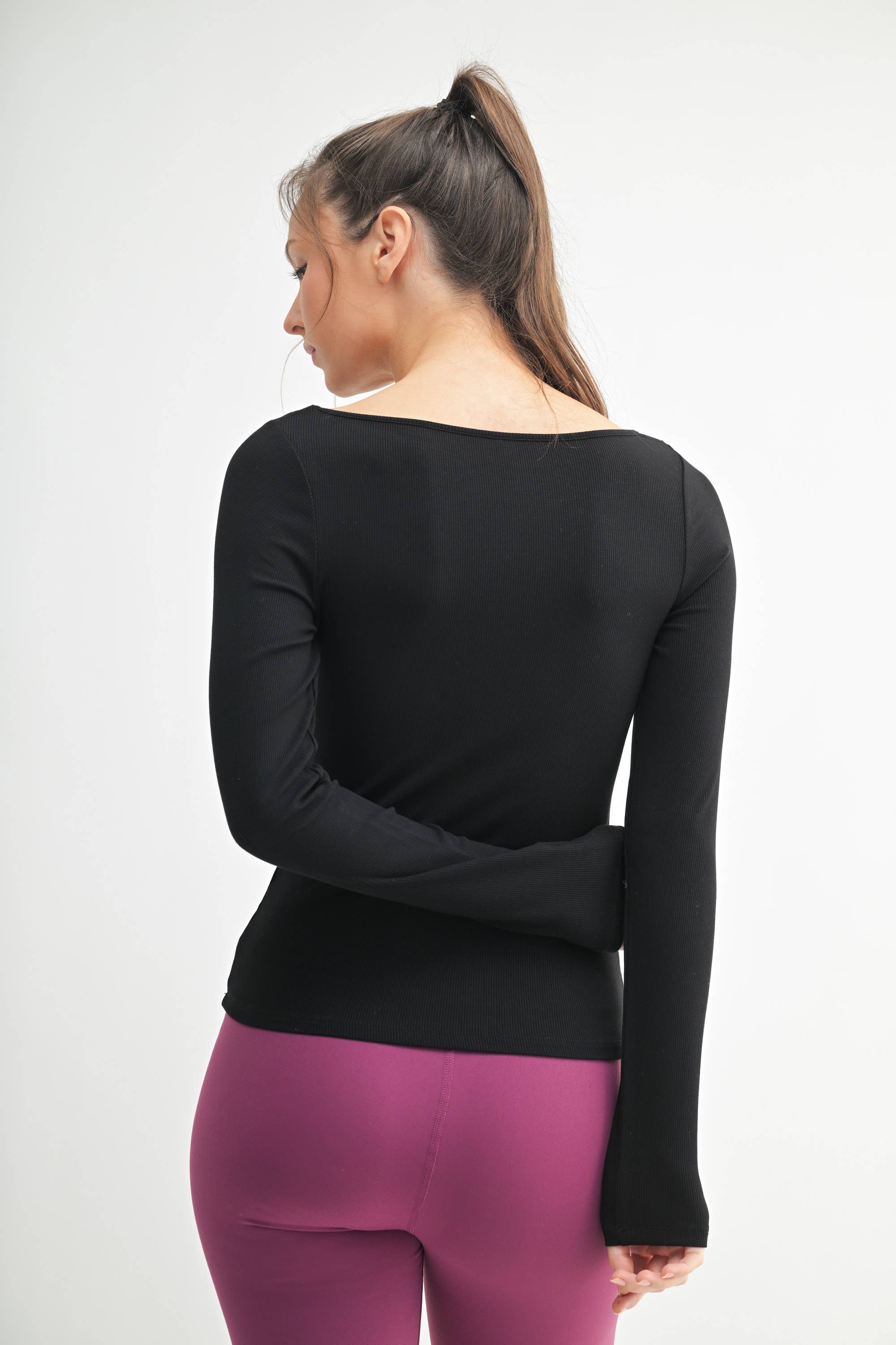 Barely There Boat Neck Micro-Ribbed Top