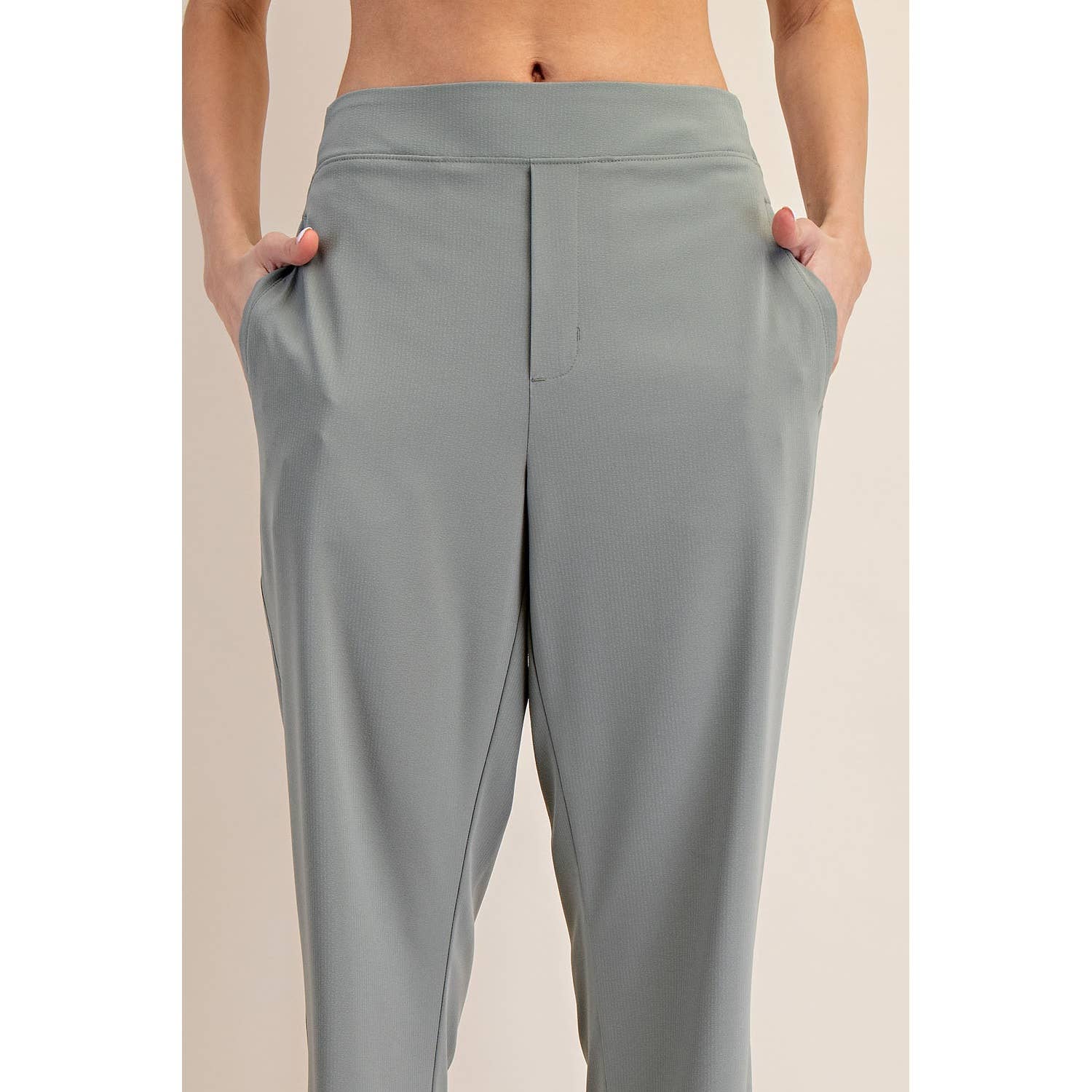 CRINKLE WOVEN STRAIGHT TROUSER